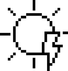 Weather symbol. Lighting symbol. Pixel style.