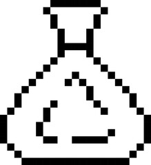 Recycle icon. Trash bag icon. Pixel style.