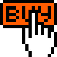 Buy button icon. Pixel style.