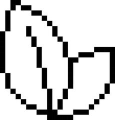 Fototapeta premium Leaf icon. Plant symbol. Pixel style.