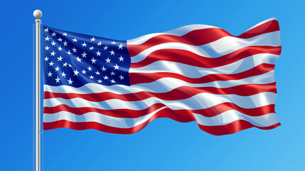 Fototapeta premium American Flag Vector Design for 2024 Celebrations with Stars and Stripes
