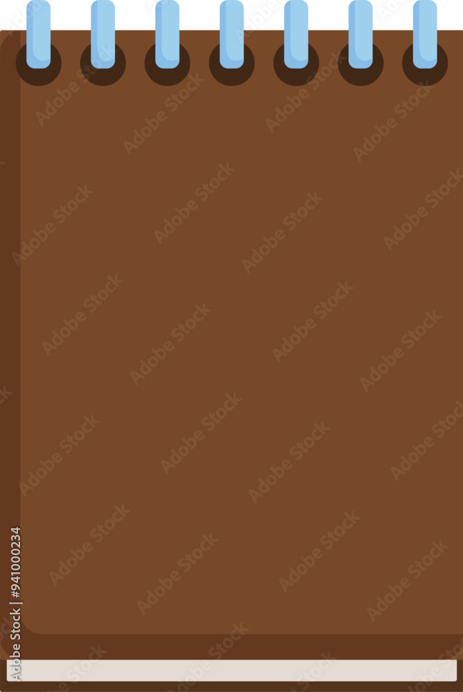 Poster closed brown notepad with blank pages for taking notes