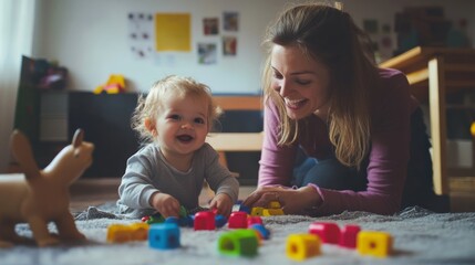 Babysitter service professional providing child care in a safe and happy home.