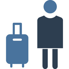 Traveler vector icon in isolated background 