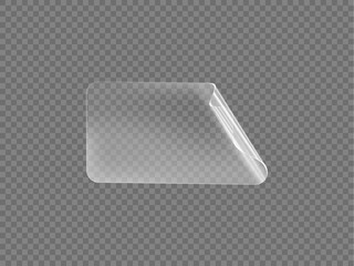 3d sticker for entries in the shape of a rectangle with folds and rounded corners