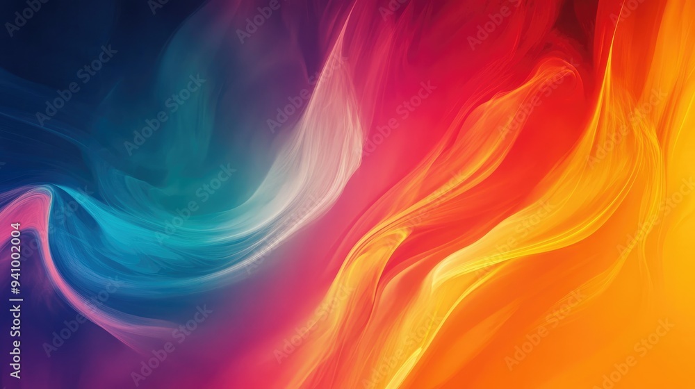 Poster abstract swirls of colors in dynamic motion