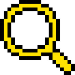 Magnifying glass icon. Pixel style.