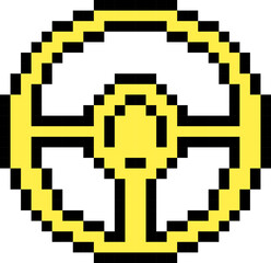 Obraz premium Steering wheel icon. Pixel style.