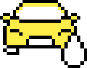 Fototapeta premium Car icon. Automobile oil symbol. Pixel style.