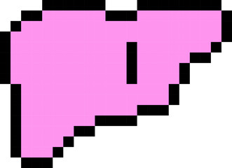 Fototapeta premium Liver icon. biology symbol. Pixel style.