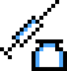Injection icon. Vaccine symbol. Pixel style.