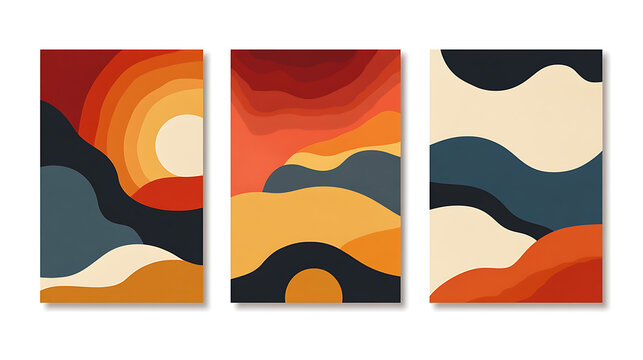 Bohemian 7o's wall art for interior decoration.