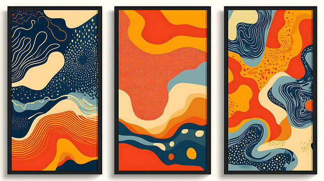 Bohemian 7o's wall art for interior decoration.