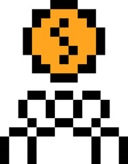 Finance group icon. Pixel style.