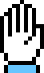 Hands up icon. Pixel style.