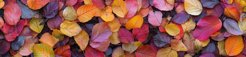 Colorful Autumn Leaves Closeup Generative AI