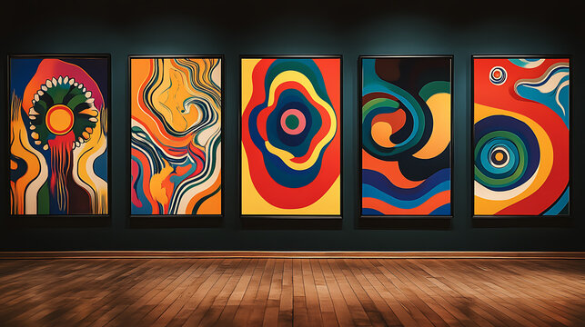 Bohemian 7o's wall art for interior decoration.