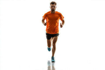 Obraz premium Marathon Runner On White Background