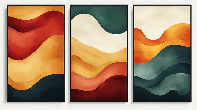 Bohemian 7o's wall art for interior decoration.