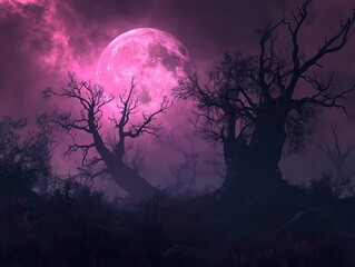 Fototapeta premium Halloween safari through eerie, haunted landscapes in nature