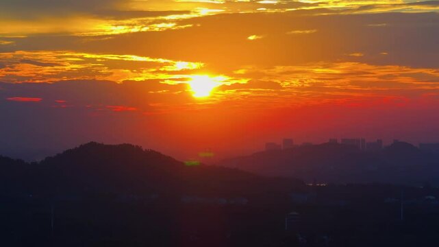 Summer sunrise scenery of Wuhan East Lake Scenic Area