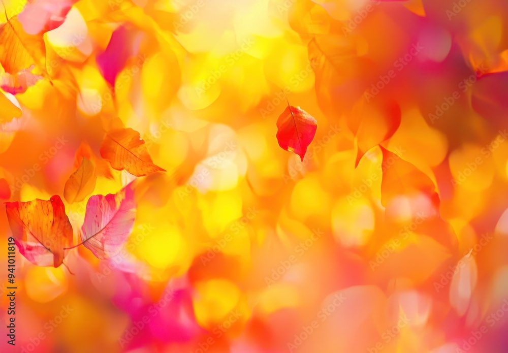 Wall mural abstract autumn leaves in motion generative ai