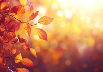 Fototapeta premium Abstract Autumn Leaves in Motion Generative AI