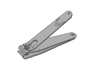Nail cutter illustration, white background isolated