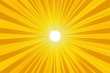 Yellow Sunburst On White Background