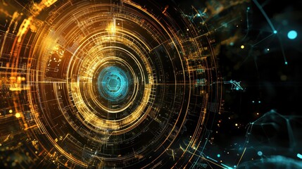 Obraz premium Abstract technology banner in the metaverse