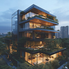 Modern residential complex: Minimalism and luxury