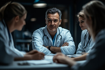 A group of doctors was having a tense meeting.
