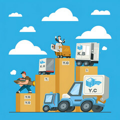 An illustration of a ranking table for a moving company competition. The top 5 companies are ranked from 1st to 5th. 