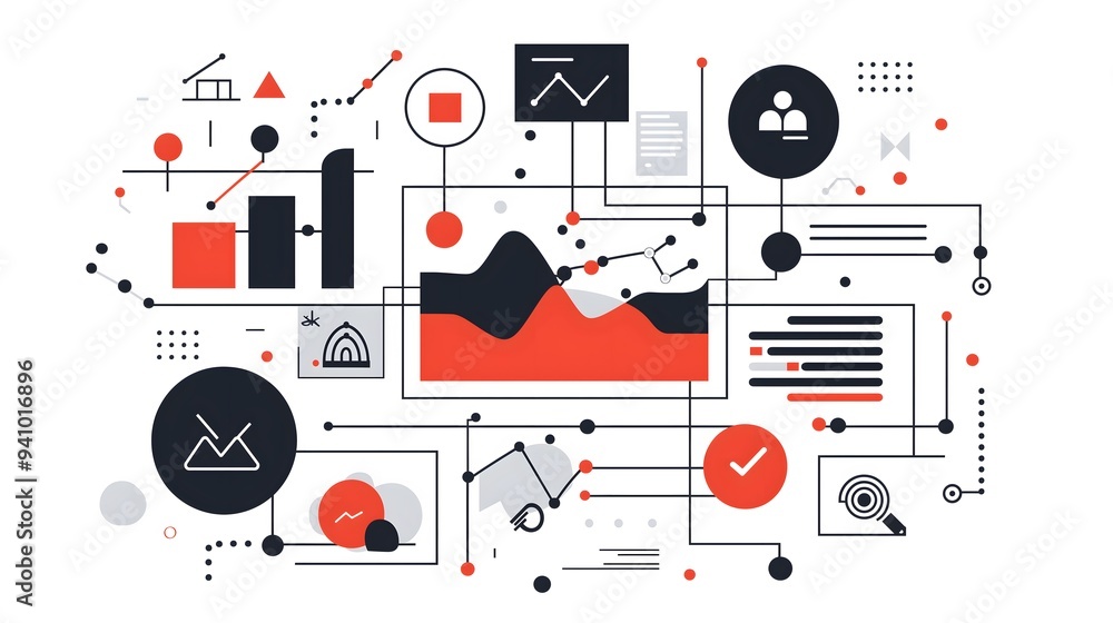 Poster data analysis abstract visualization connected lines