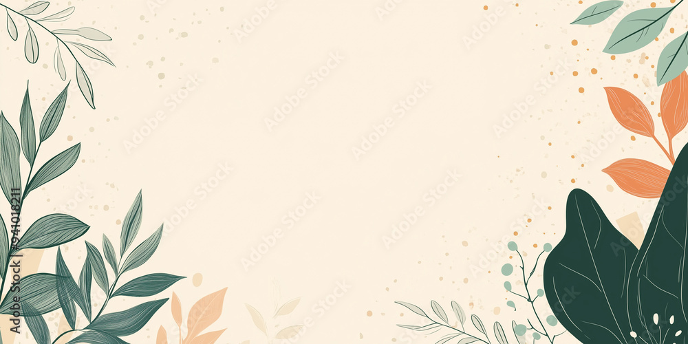 Poster participation in environmental actions. minimal botanical background with copy space for text