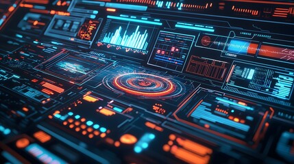 Obraz premium Futuristic Tech Data Interface HUD Visualization