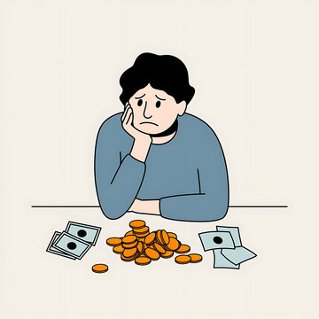 illustration of a debtor, simple image.