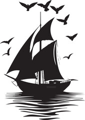 silhouette of a ship