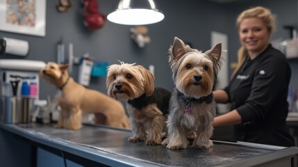 Pet grooming service team ensuring pets look their best after a grooming appointment.