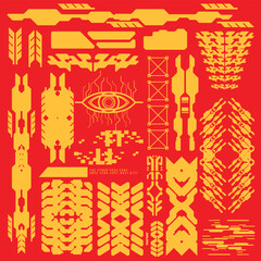 tees; tshirt; streetwear; cyberpunk; cyber; cybervibes; scifi; gaming; game; gamer; vr; ar; technology; techwear; fashion; future; futuristic; pattern; seamless; template; vector; illustration; render
