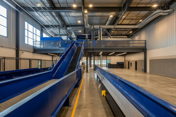 Fototapeta premium Advanced Recycling Techniques: High-Tech Center with Virtual Material Processing