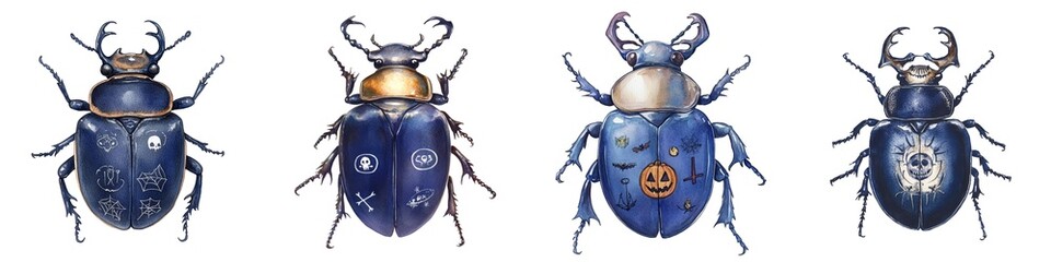 A collection of colorful, artistic beetles showcasing various designs and patterns, perfect for nature and art enthusiasts.
