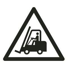 ISO warning safety signs_warning ; forklift trucks and other industrial vehicles_symbol and pictogram only_black and white edition