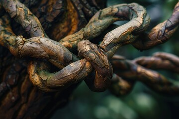 Intertwined, connected limbs in a harmonious composition, AI generated