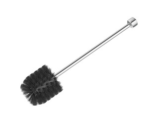 Silver toilet brush on transparent background