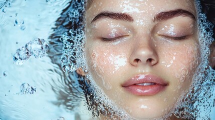 Facial hydration white background 