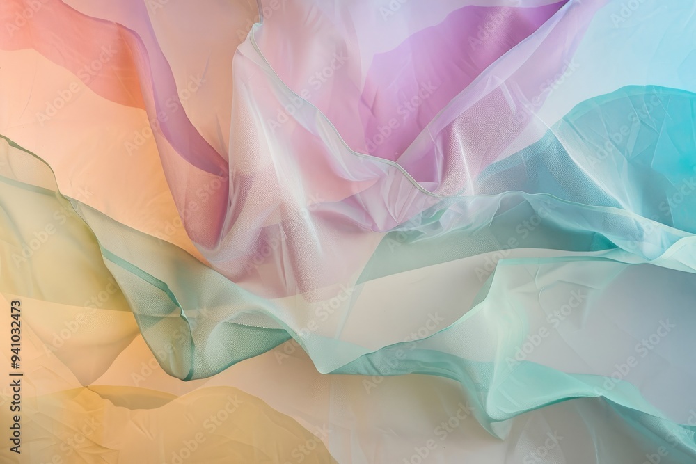Poster a visually striking background featuring colorful silk fabric, displaying a blend of vivid colors an