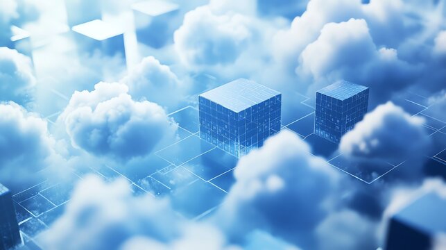 An abstract illustration of a cloud computing network.