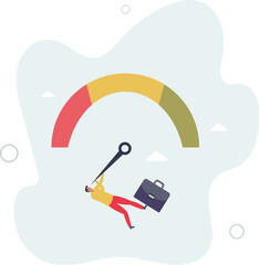 performance review, failure worker or credit score concept.flat design with people.