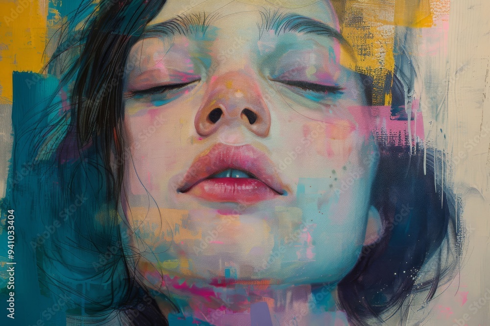 Poster layers of pastel colors overlapping to create a sense of depth and harmony, ai generated